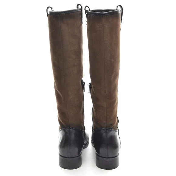 Donna Piu Olivia Brown Leather Riding Knee Boots 36 New
